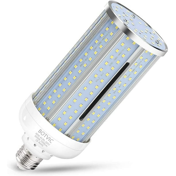 500W Equivalent 60 Watt LED Corn Light Bulb ,5500 Lumen 6500K,Cool Daylight White LED Street and Area Light,E26/E27 Medium Base,for Outdoor Indoor Garage Factory Warehouse High Bay Barn and More DooVii 500W Equivalent 60 Watt LED Corn Light Bulb ,5500 Lumen 6500K,Cool Daylight White LED Street and Area Light,E26/E27 Medium Base,for Outdoor Indoor Garage Factory Warehouse High Bay Barn and More DooVii